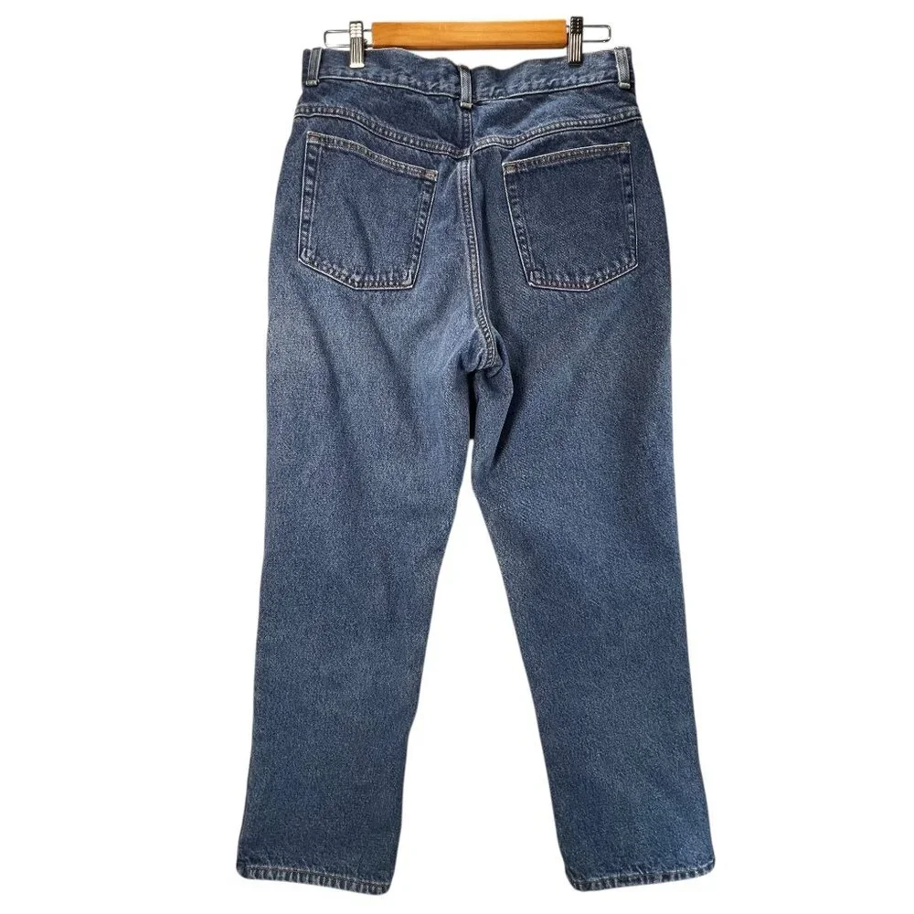 LL Bean Womens Blue Jeans Plaid Lined 14 MT Plaid Lined Original Fit Work Wear - Picture 8 of 14